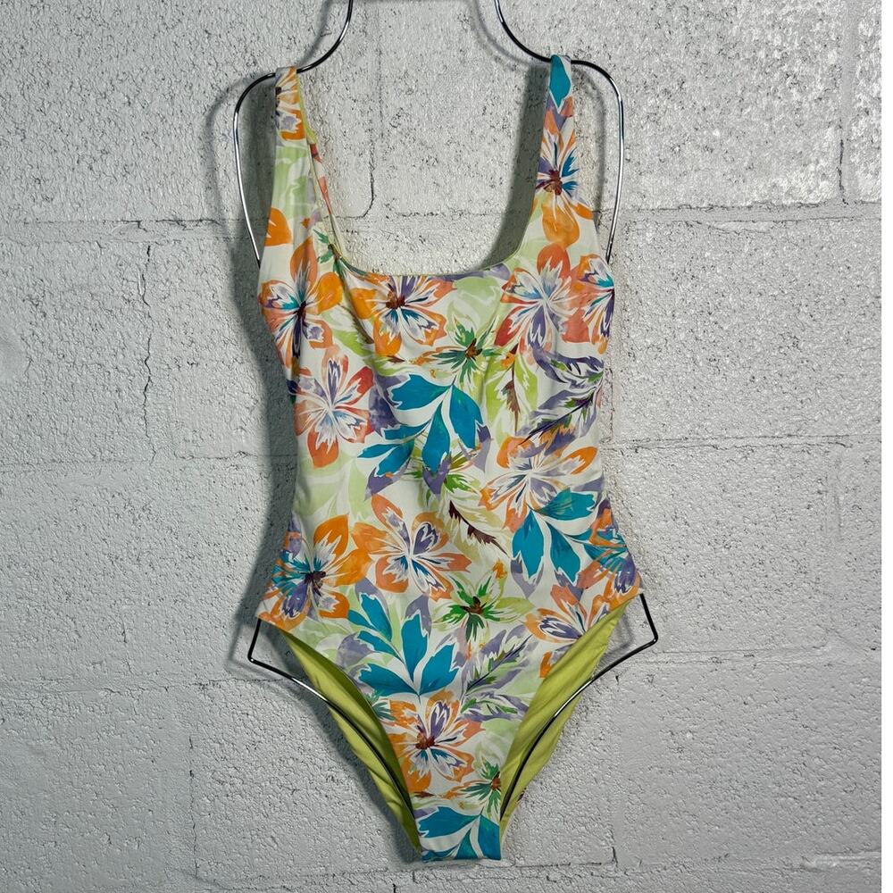 Roxy Juniors womens open back reversible one-piece multi Large